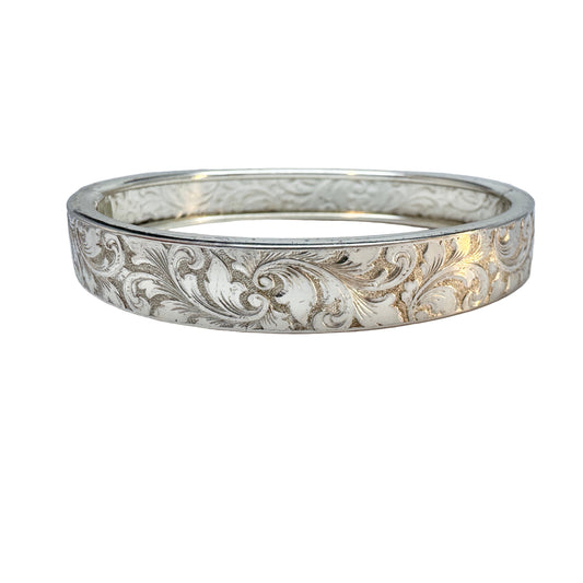 Friedrich Speidel, Germany c 1950s. Vintage Solid Silver Bangle Bracelet.
