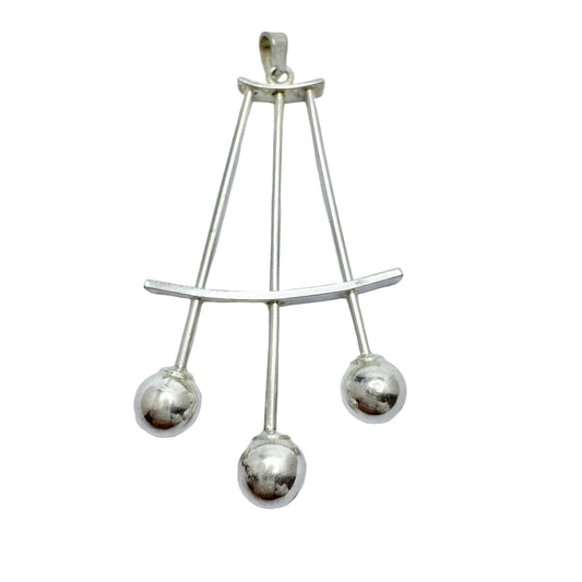 Germany 1960-70s. Vintage Modernist Solid Silver Pendant.