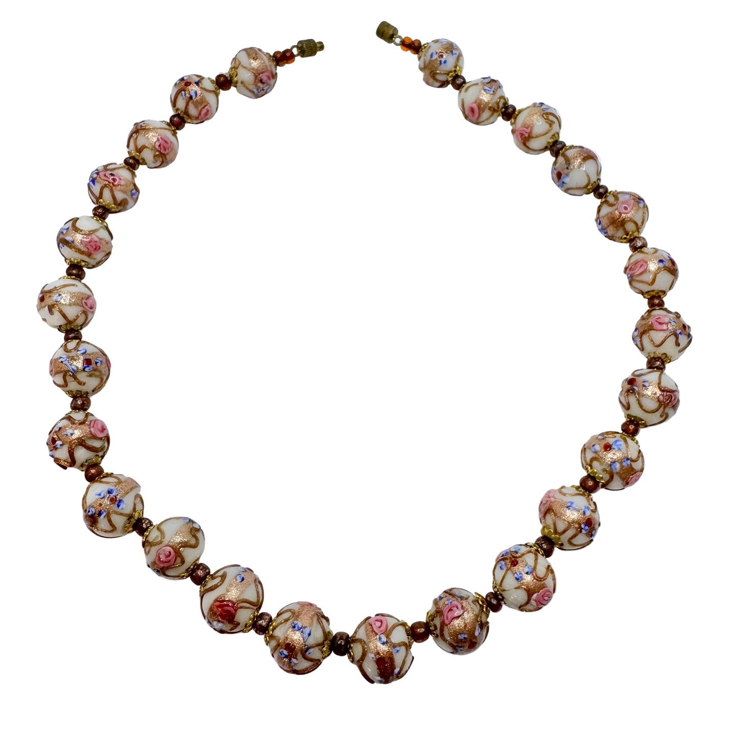 Vintage Venetian Murano Glass Wedding Cake Necklace.