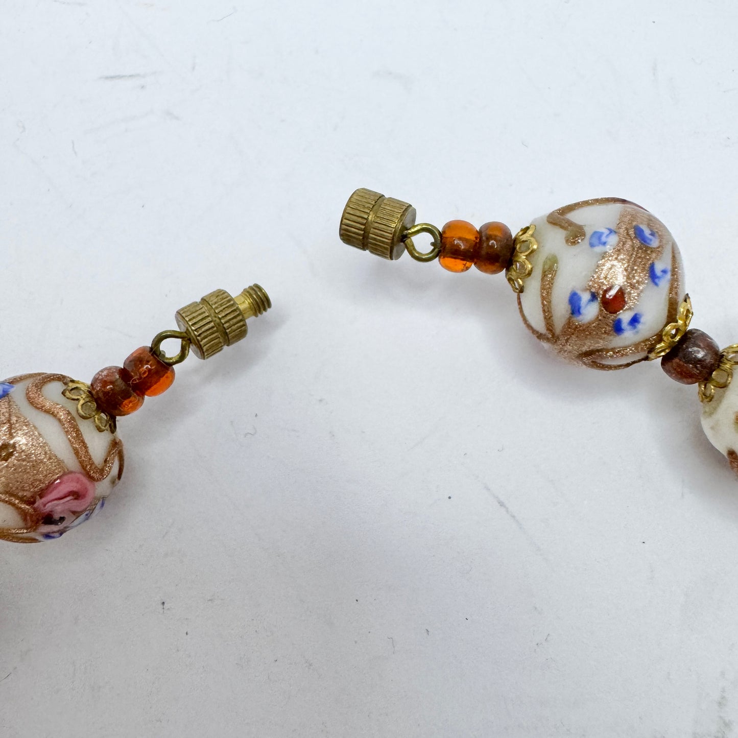 Vintage Venetian Murano Glass Wedding Cake Necklace.