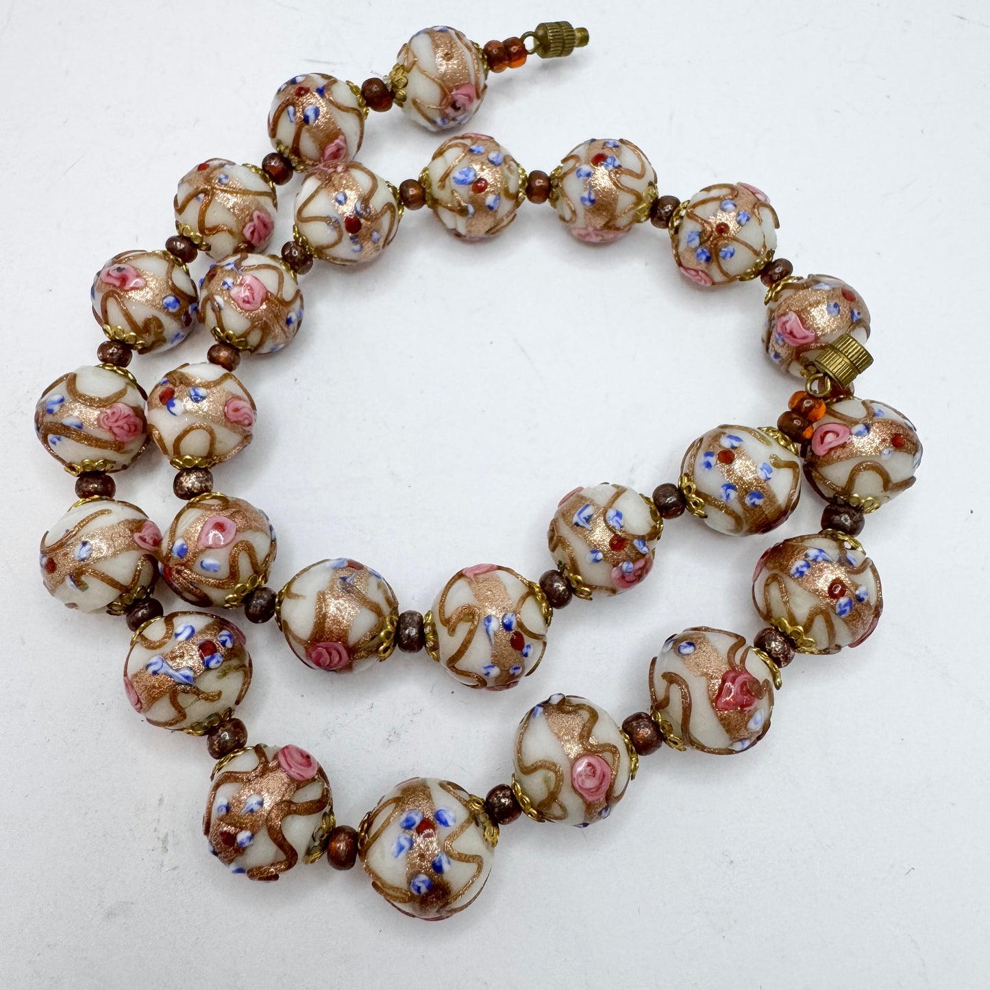 Vintage Venetian Murano Glass Wedding Cake Necklace.