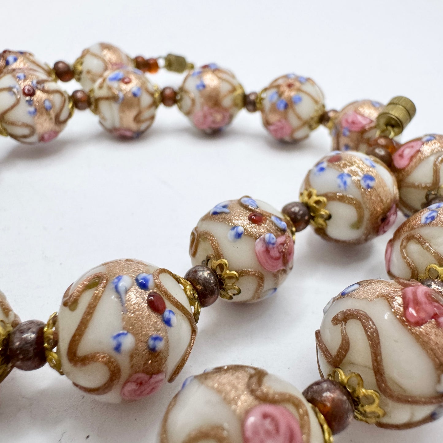 Vintage Venetian Murano Glass Wedding Cake Necklace.