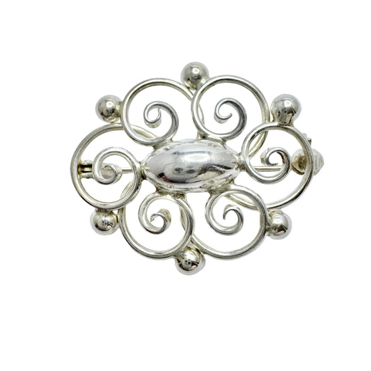 Herman Siersbøl, Denmark 1950s Vintage Sterling Silver Brooch.