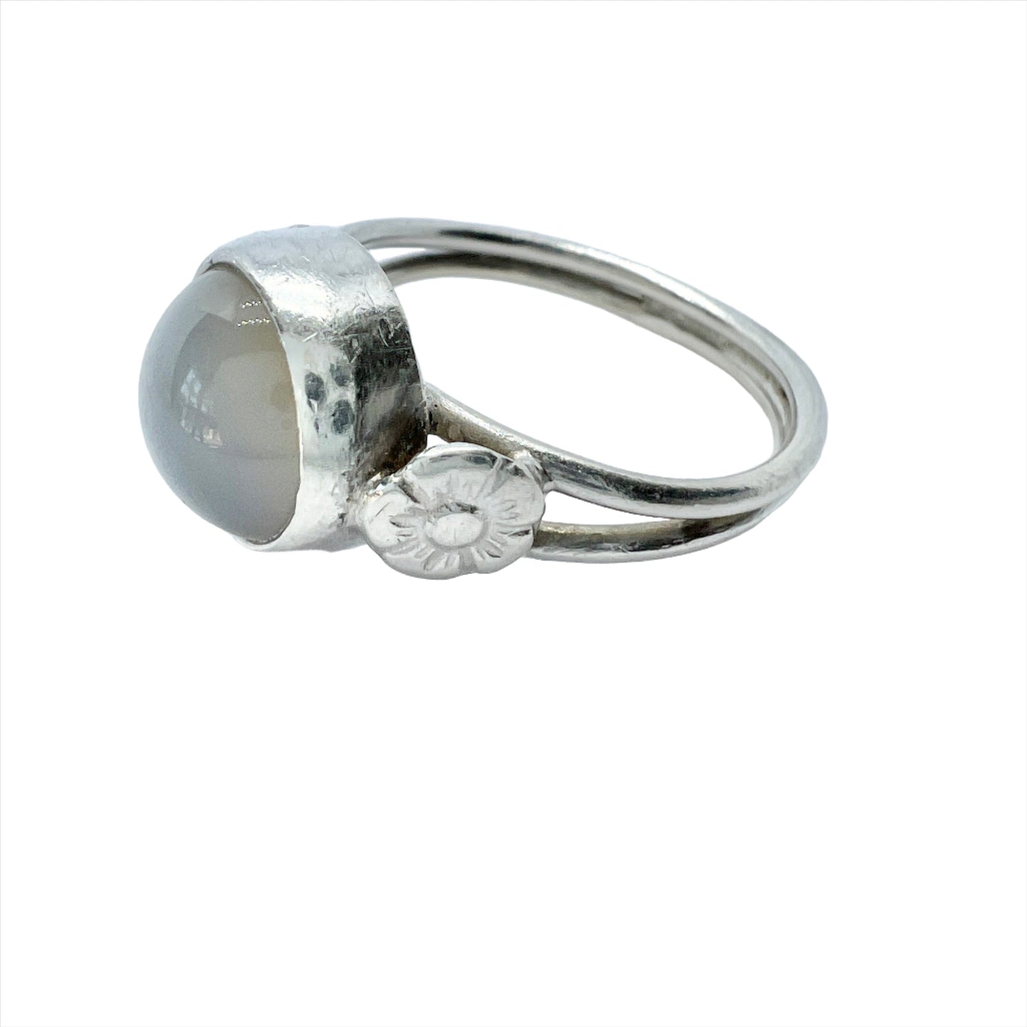 Poland 1963-86. Vintage Solid Silver Moonstone Ring.