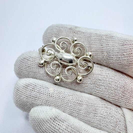 Herman Siersbøl, Denmark 1950s Vintage Sterling Silver Brooch.