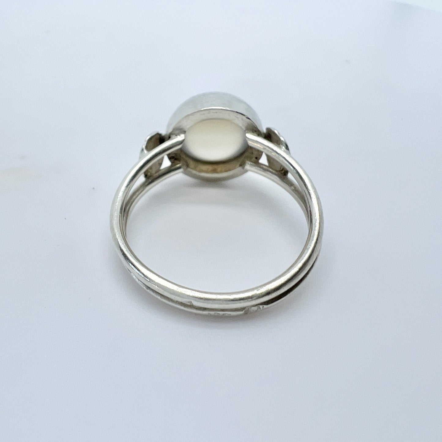 Poland 1963-86. Vintage Solid Silver Moonstone Ring.