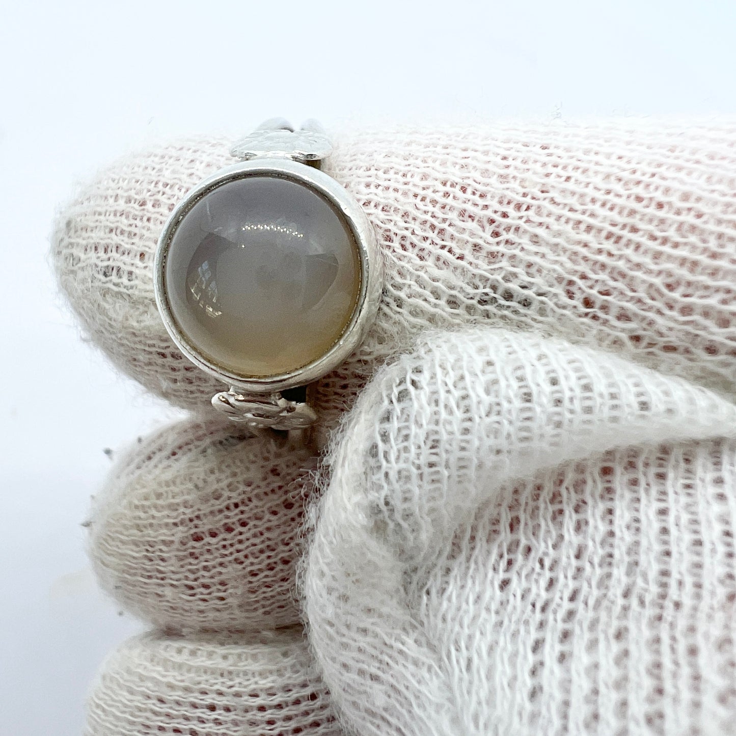 Poland 1963-86. Vintage Solid Silver Moonstone Ring.