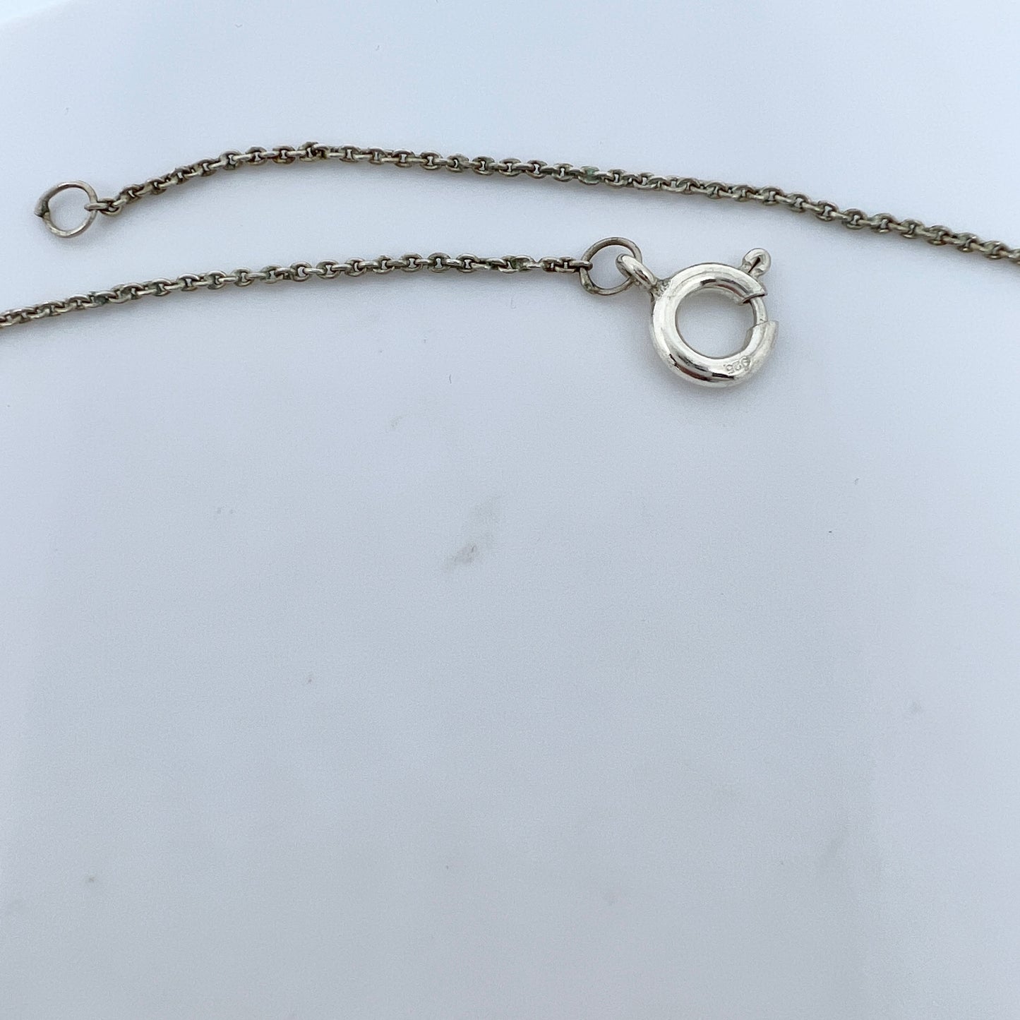 Vintage 1940-50s. Solid Silver Moonstone Necklace.