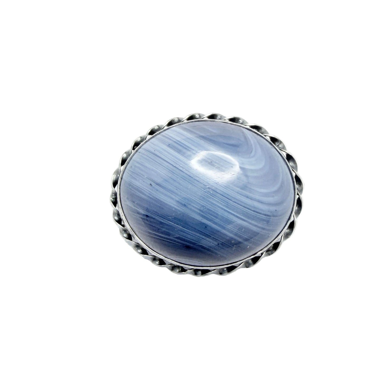 Märta Lindgren, Sweden 1962. Vintage Solid Silver Bergslagen-stone Brooch.