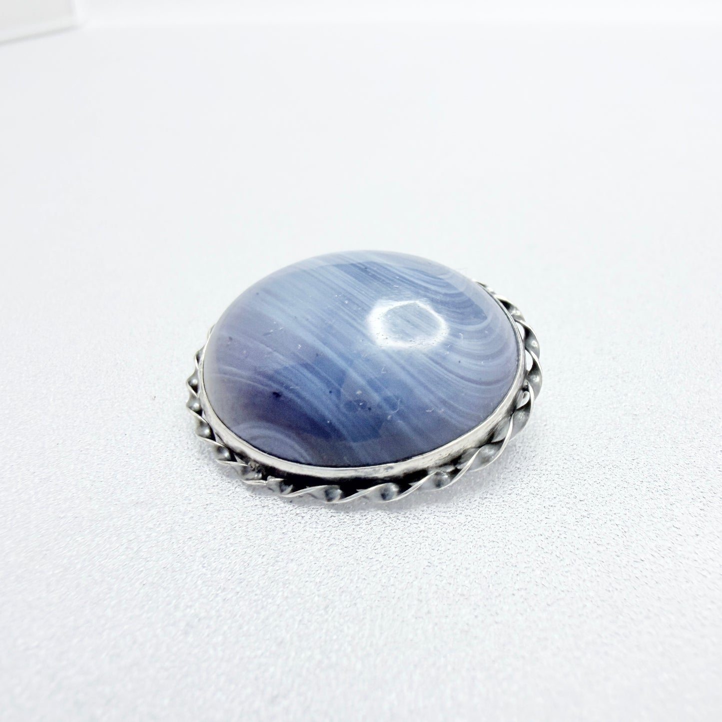 Märta Lindgren, Sweden 1962. Vintage Solid Silver Bergslagen-stone Brooch.