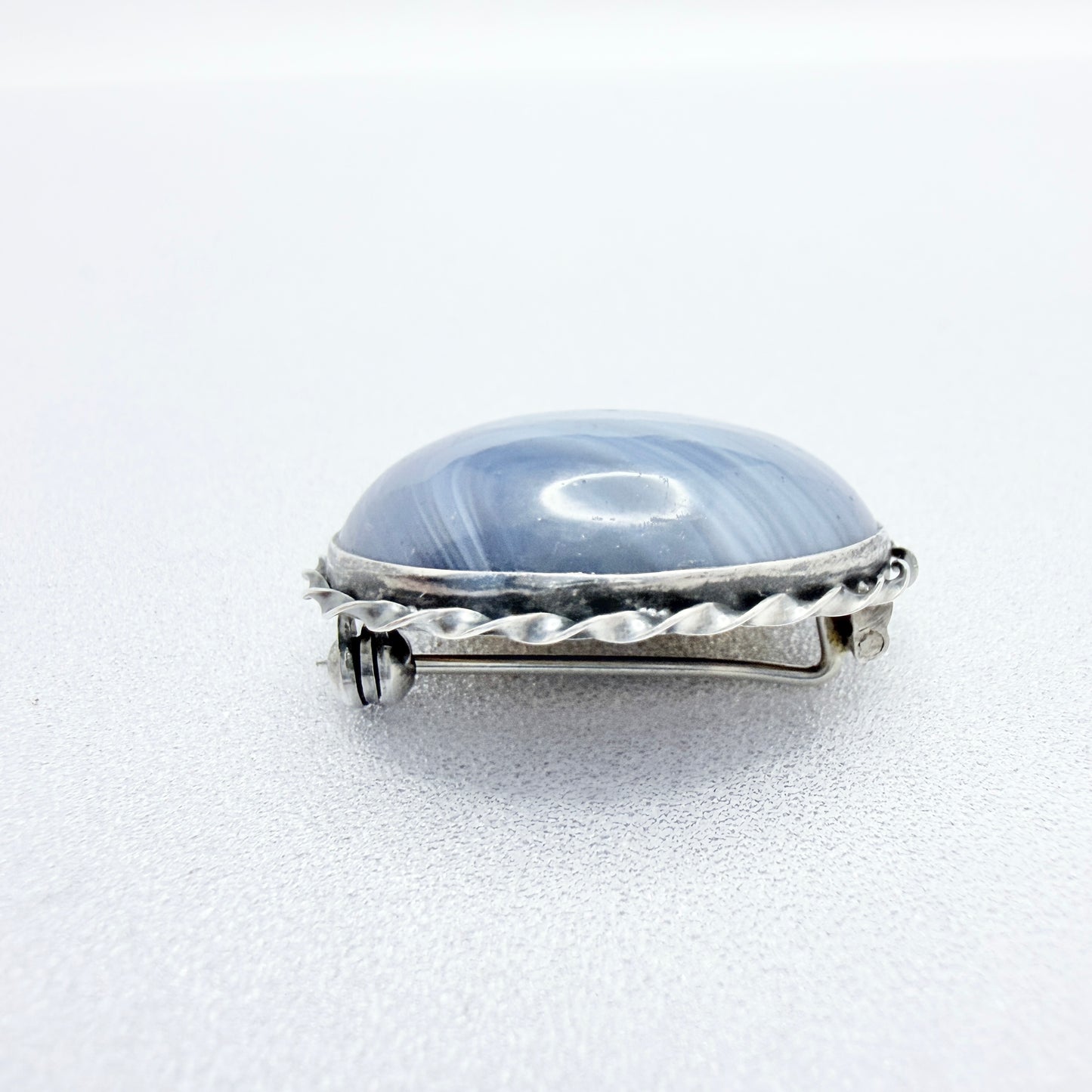 Märta Lindgren, Sweden 1962. Vintage Solid Silver Bergslagen-stone Brooch.