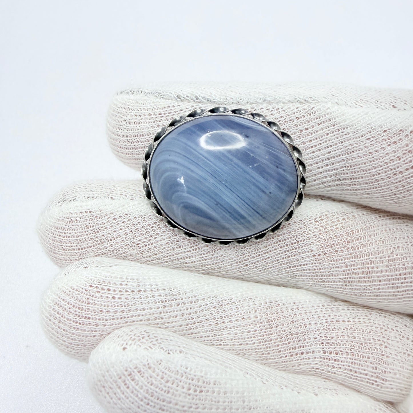 Märta Lindgren, Sweden 1962. Vintage Solid Silver Bergslagen-stone Brooch.