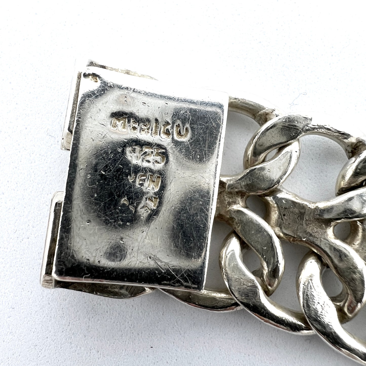 Mexico, Massive Vintage Sterling Silver Unisex Bracelet.