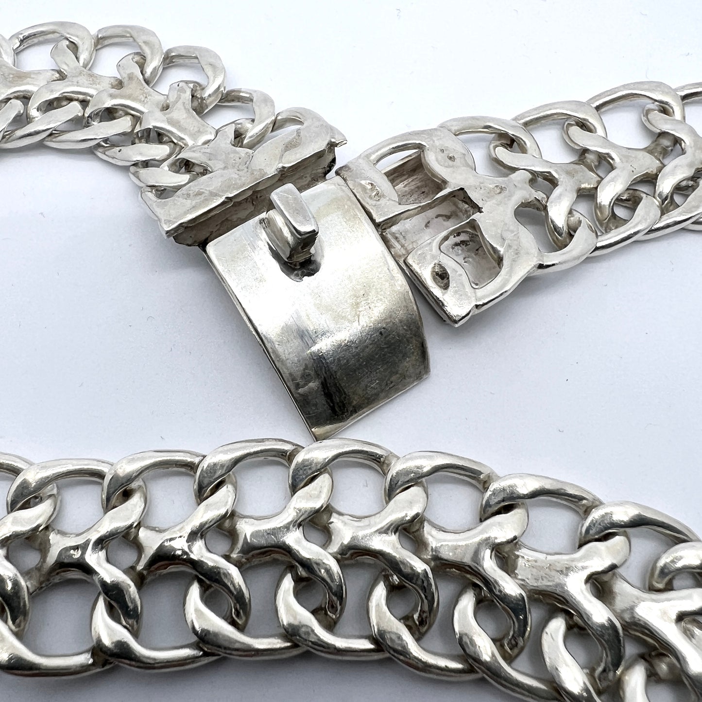 Mexico. Vintage Massive Sterling Silver Necklace.