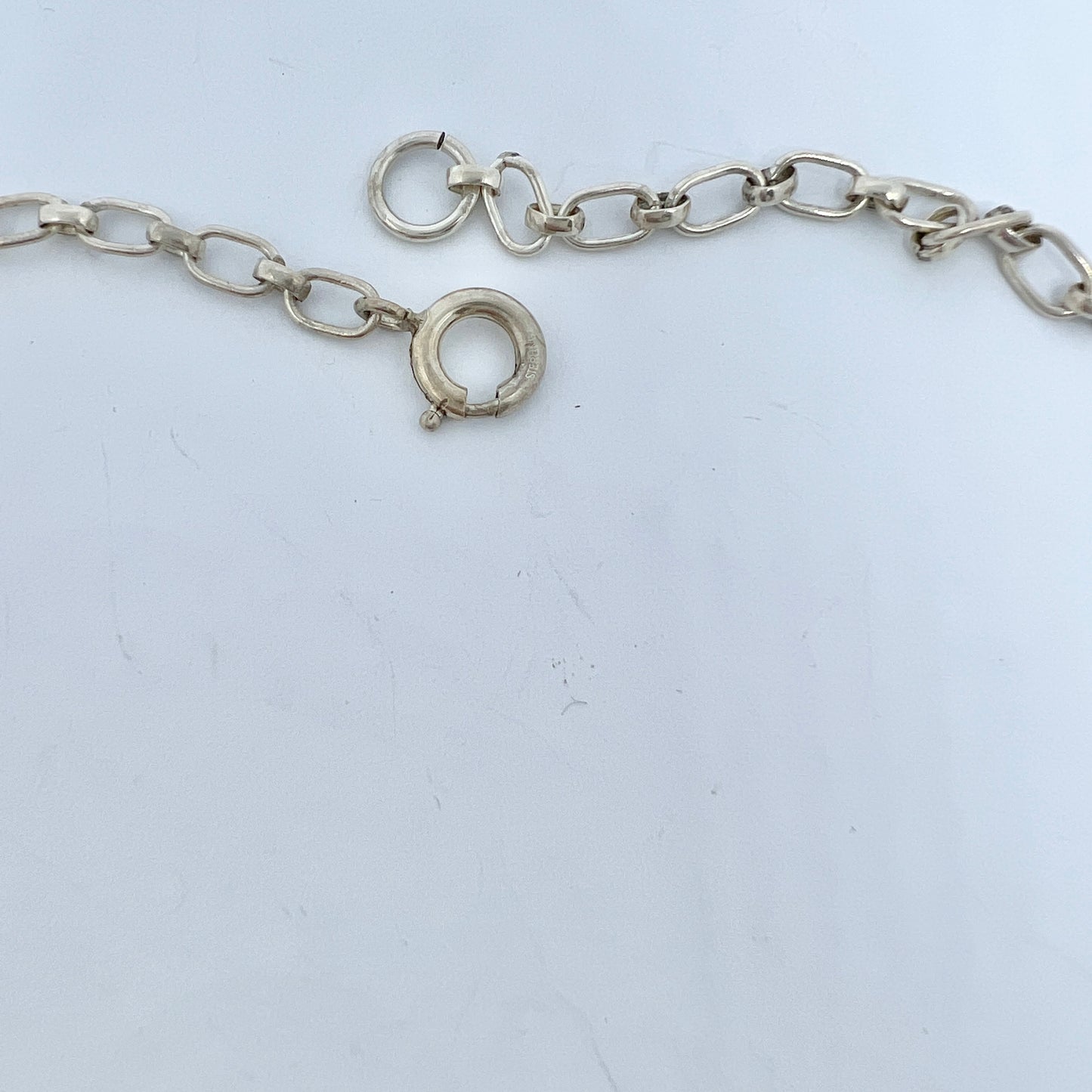 Sweden c 1950s. Vintage Solid Silver Bismarck Pendants Necklace.