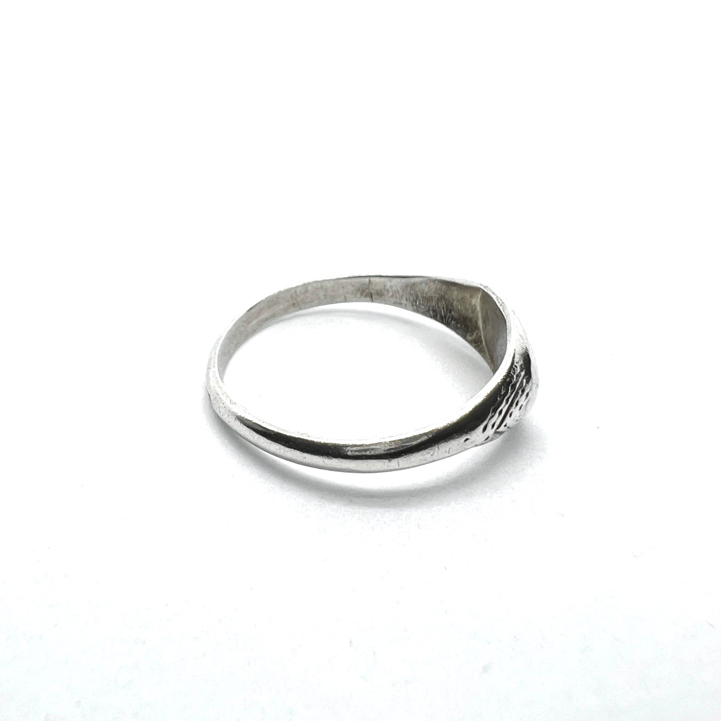 Sweden, antique c year 1900 Solid Silver Memory Ring.