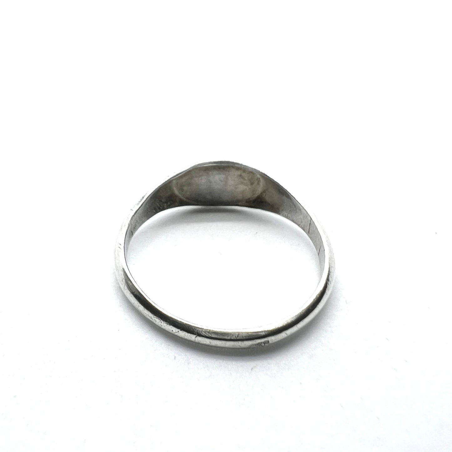 Sweden, antique c year 1900 Solid Silver Memory Ring.