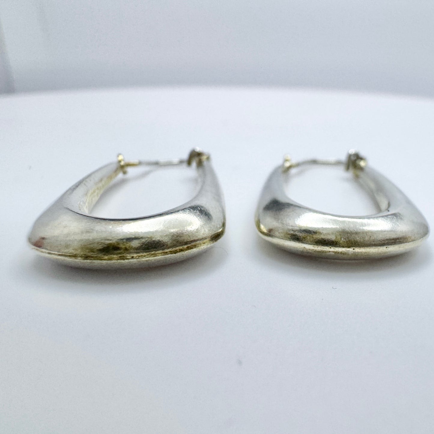Denmark / Norway 1960-70s. Vintage Solid Silver Earrings.