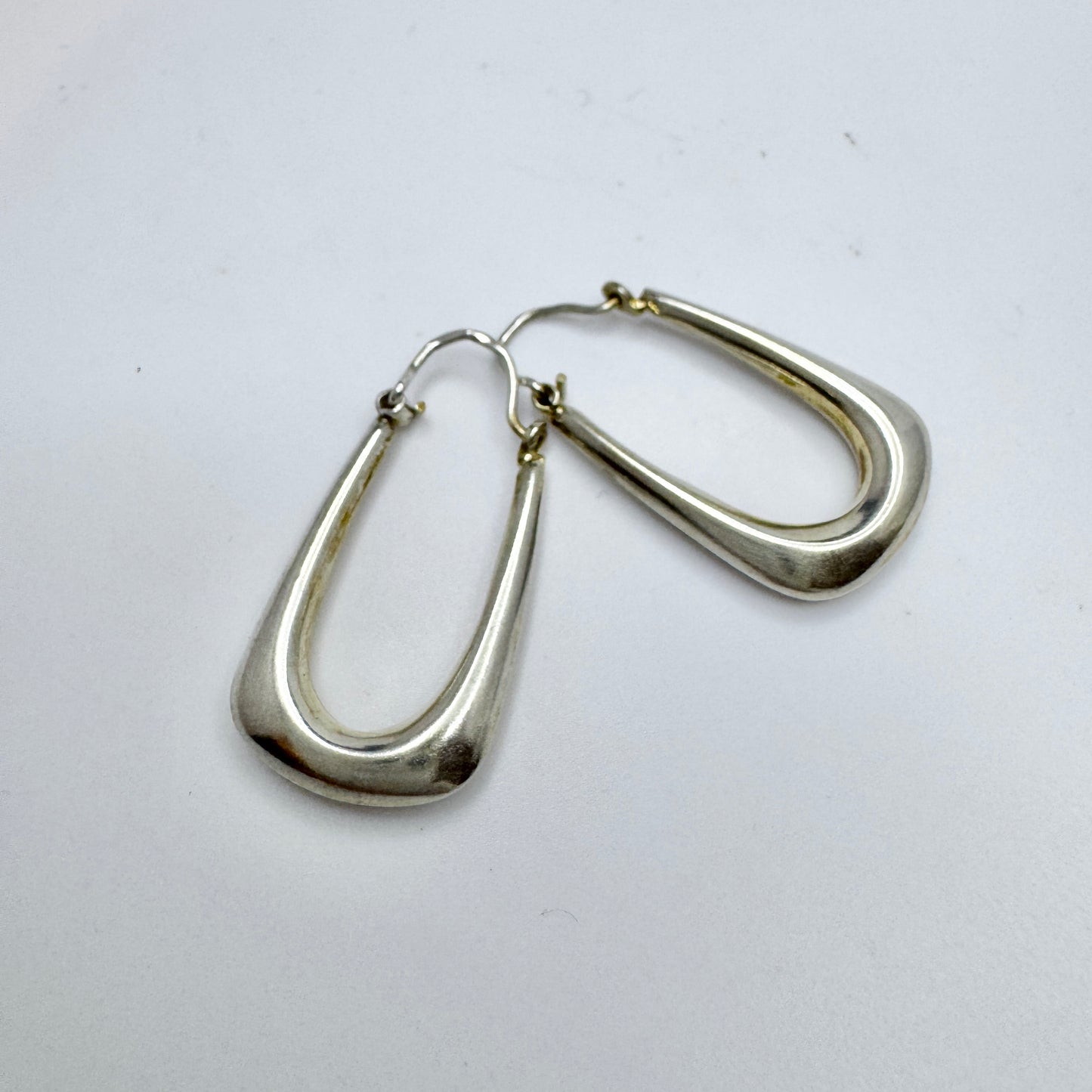 Denmark / Norway 1960-70s. Vintage Solid Silver Earrings.