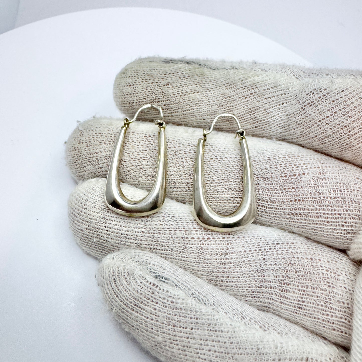 Denmark / Norway 1960-70s. Vintage Solid Silver Earrings.