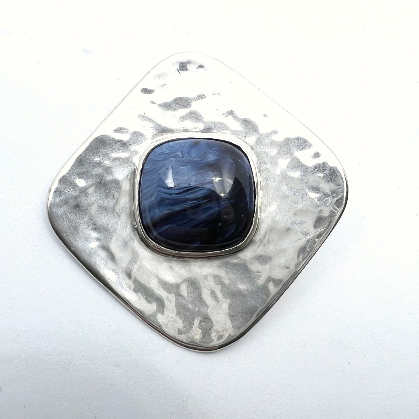 Anna-Greta Mos, Sweden 1969. Vintage Solid Silver Bergslagen-stone Brooch.