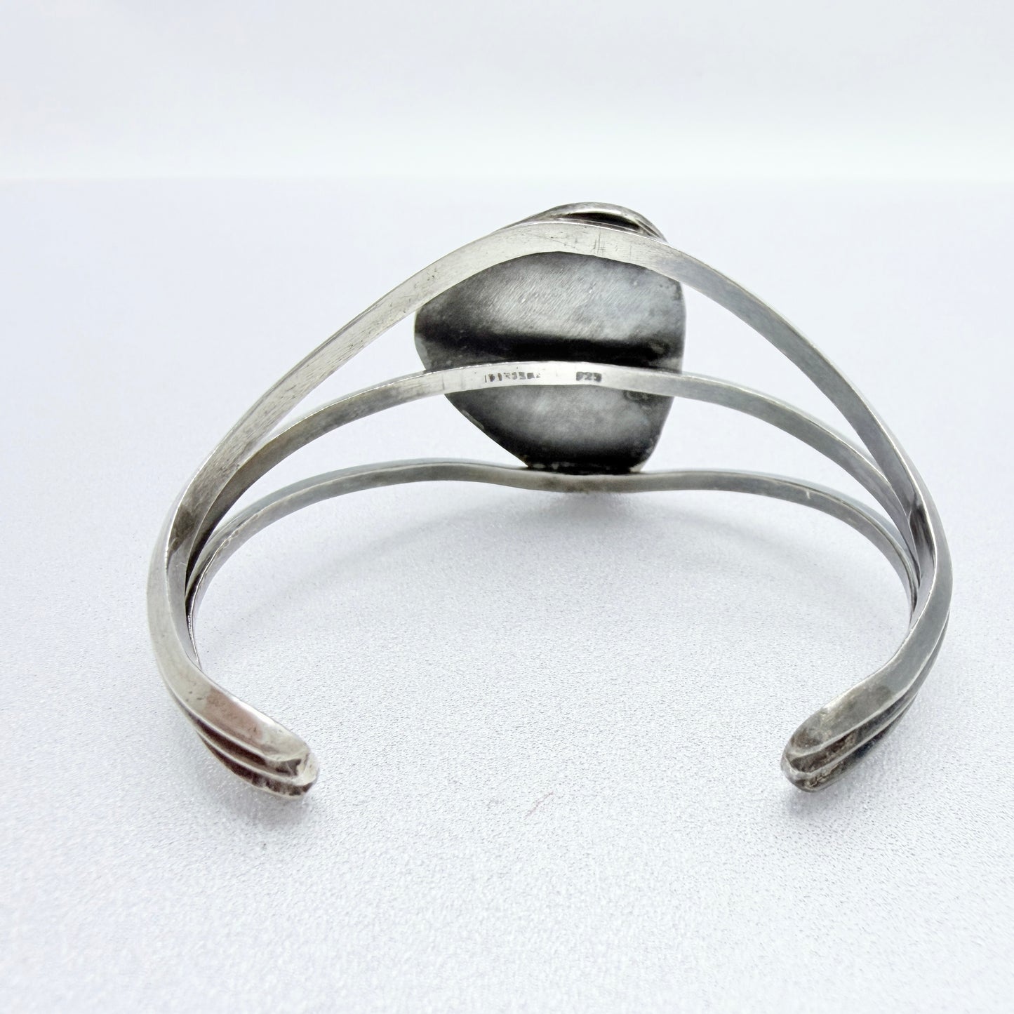 Vintage Sterling Silver Turquoise Cuff Bracelet. Prob Navajo, native American.