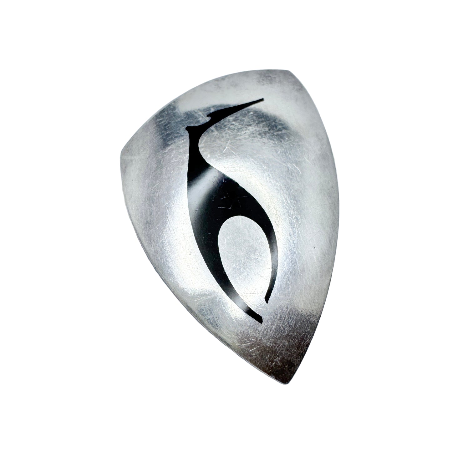 Denmark c 1960s. Vintage Sterling Silver Enamel Brooch.