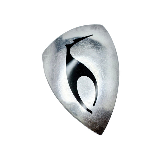 Denmark c 1960s. Vintage Sterling Silver Enamel Brooch.