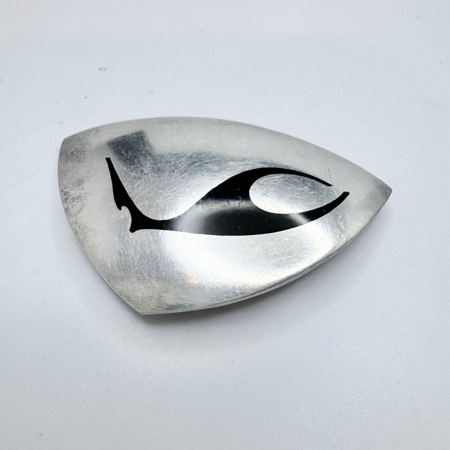 Denmark c 1960s. Vintage Sterling Silver Enamel Brooch.