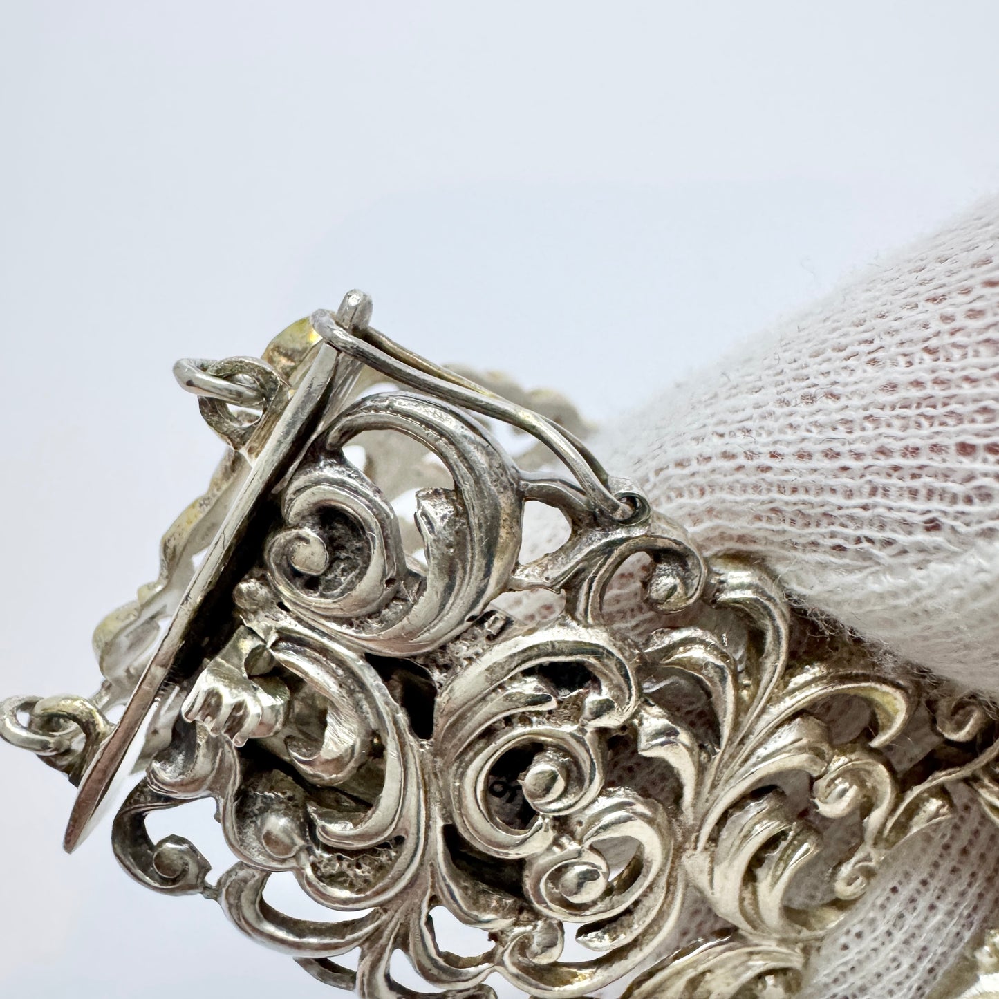 Early to Mid 1900s. Sterling 935 Silver Bold Bracelet.