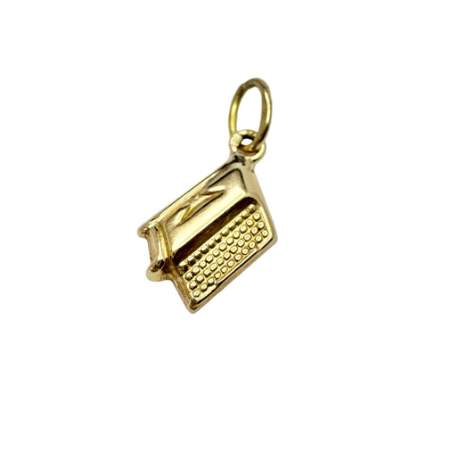 Sweden c 1960s. Vintage 18k Gold Typewriter Charm.