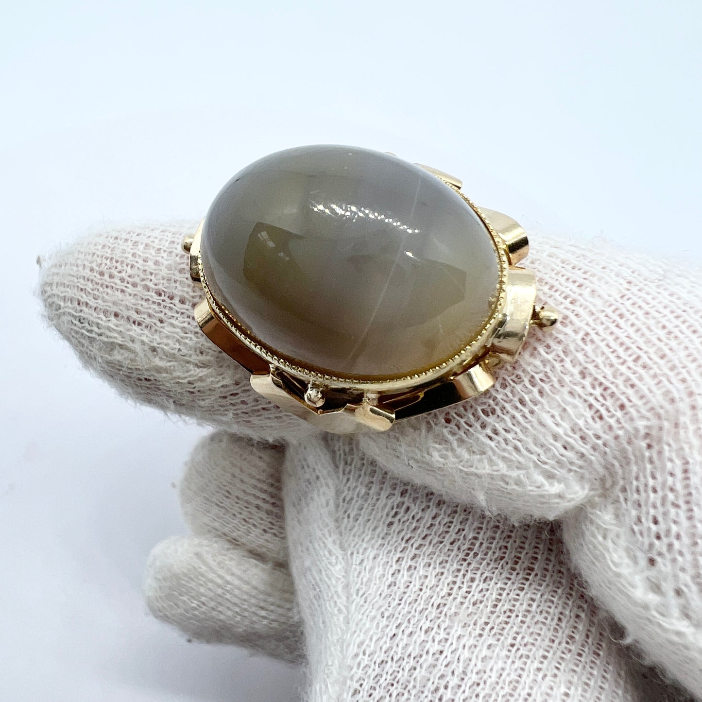 Vintage 14k Gold Banded Agate Ring