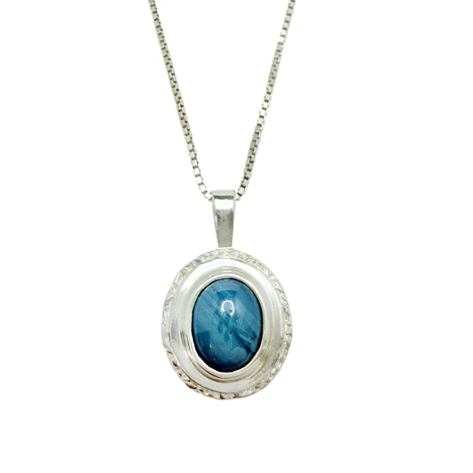 O Nordström, Sweden. Vintage 1970-80s. Sterling Silver Bergslagen-stone Pendant Necklace.