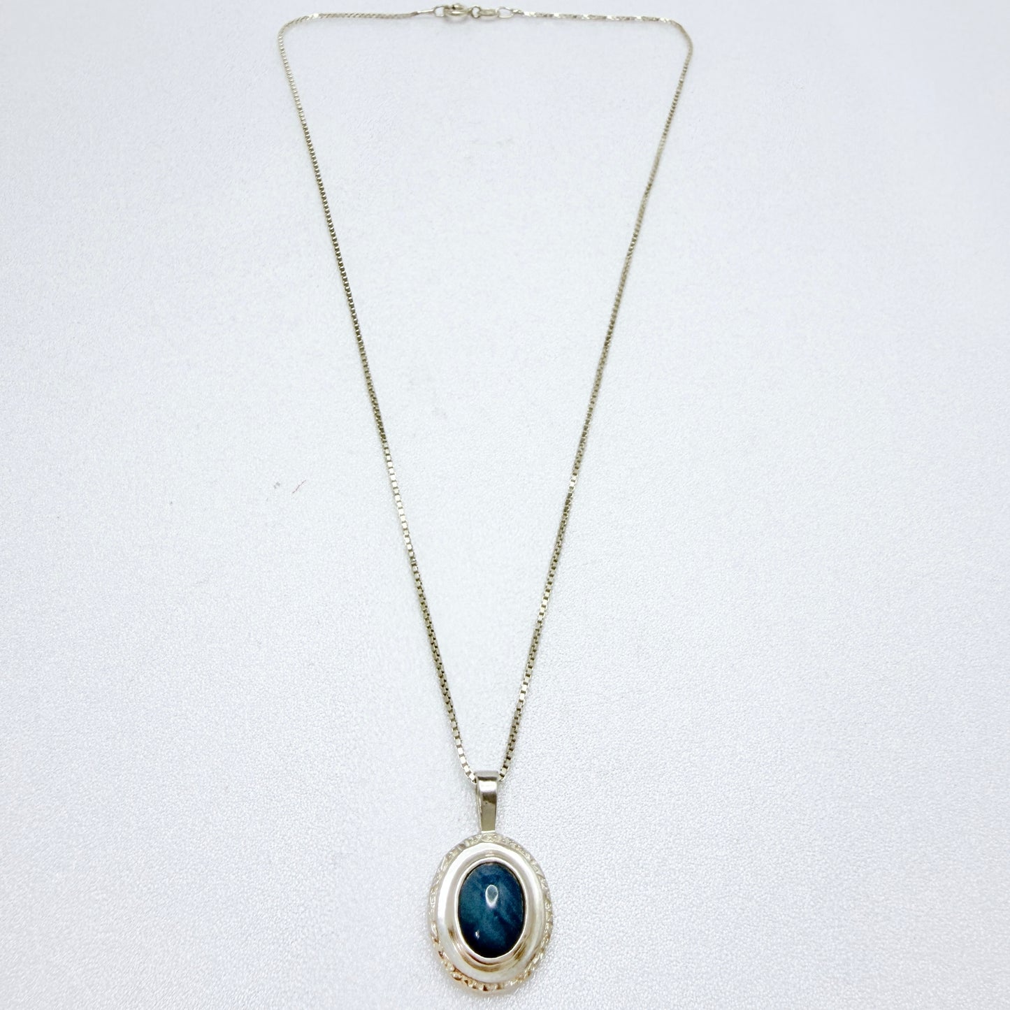 O Nordström, Sweden. Vintage 1970-80s. Sterling Silver Bergslagen-stone Pendant Necklace.