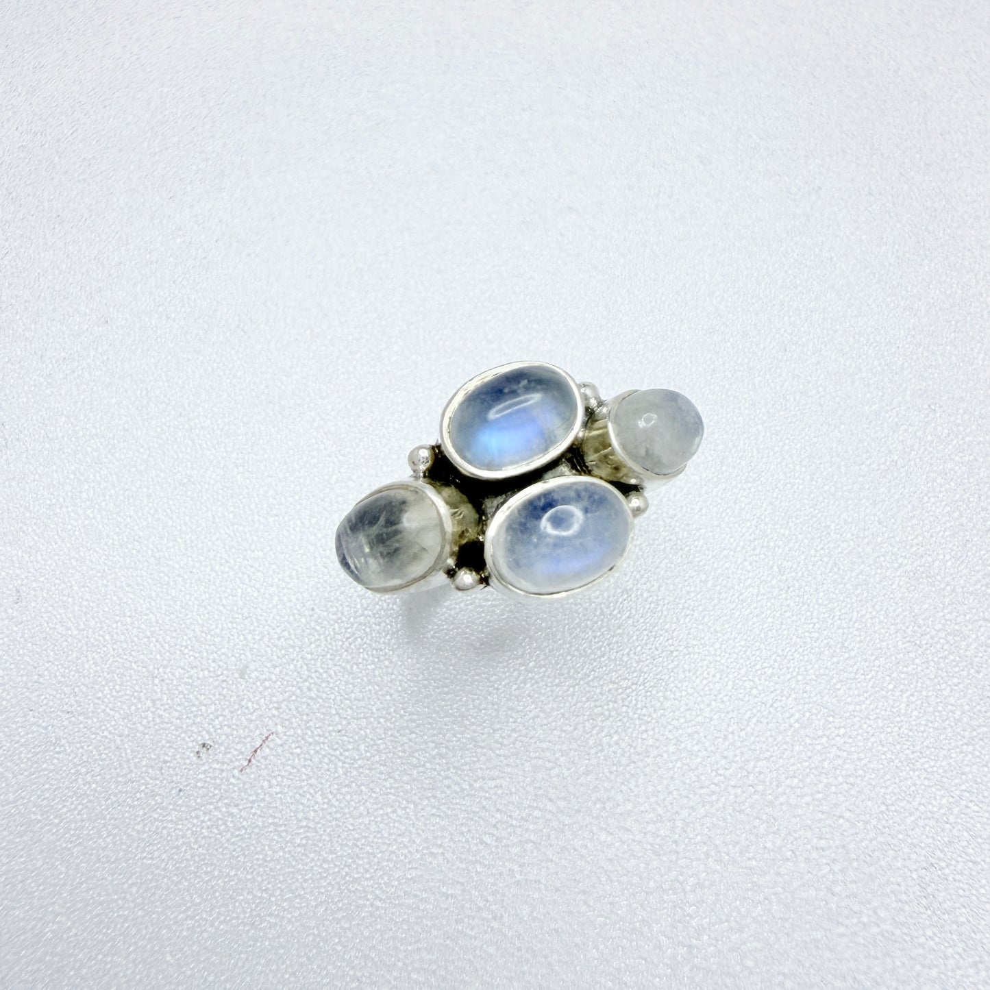 Guldfynd, Sweden. Vintage Sterling Silver Rainbow Moonstone Ring.