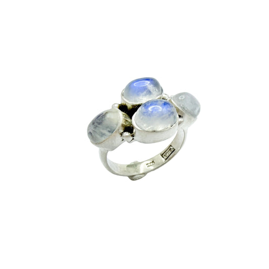 Guldfynd, Sweden. Vintage Sterling Silver Rainbow Moonstone Ring.