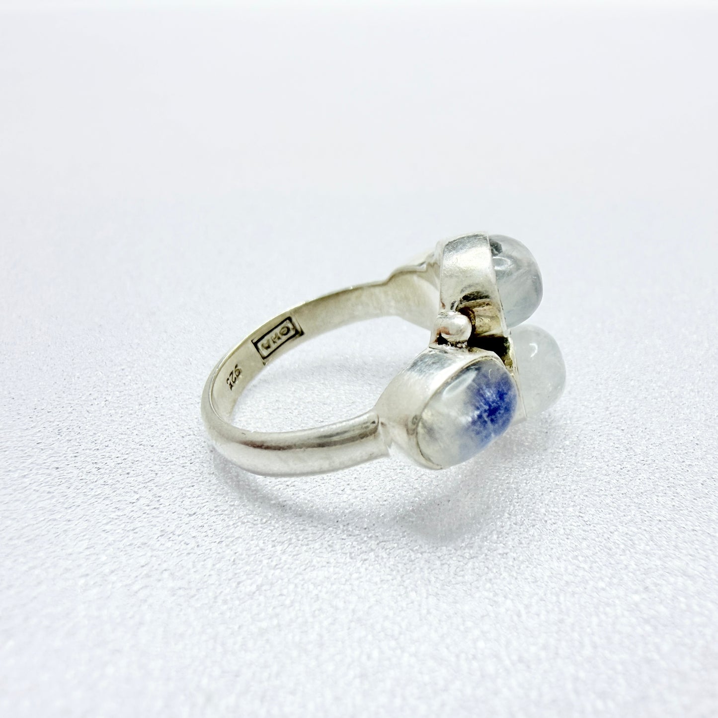 Guldfynd, Sweden. Vintage Sterling Silver Rainbow Moonstone Ring.