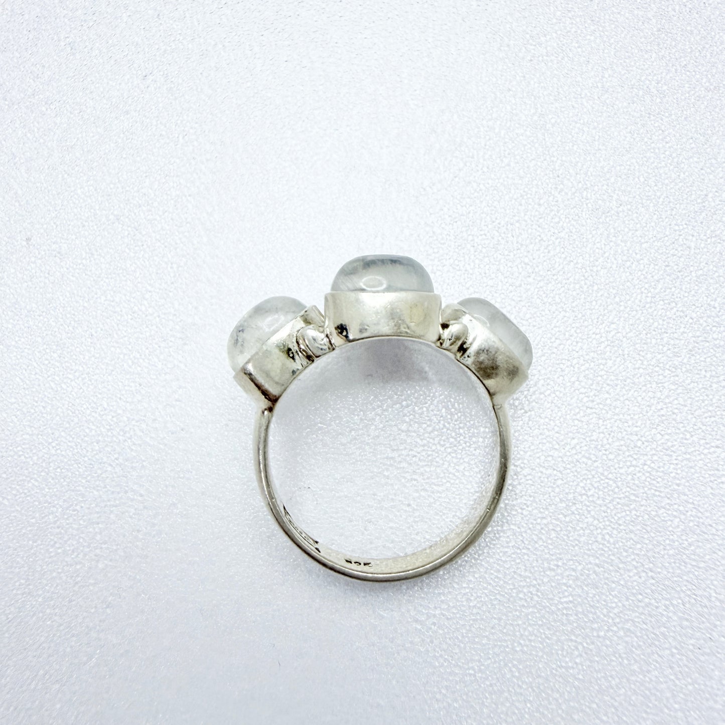 Guldfynd, Sweden. Vintage Sterling Silver Rainbow Moonstone Ring.