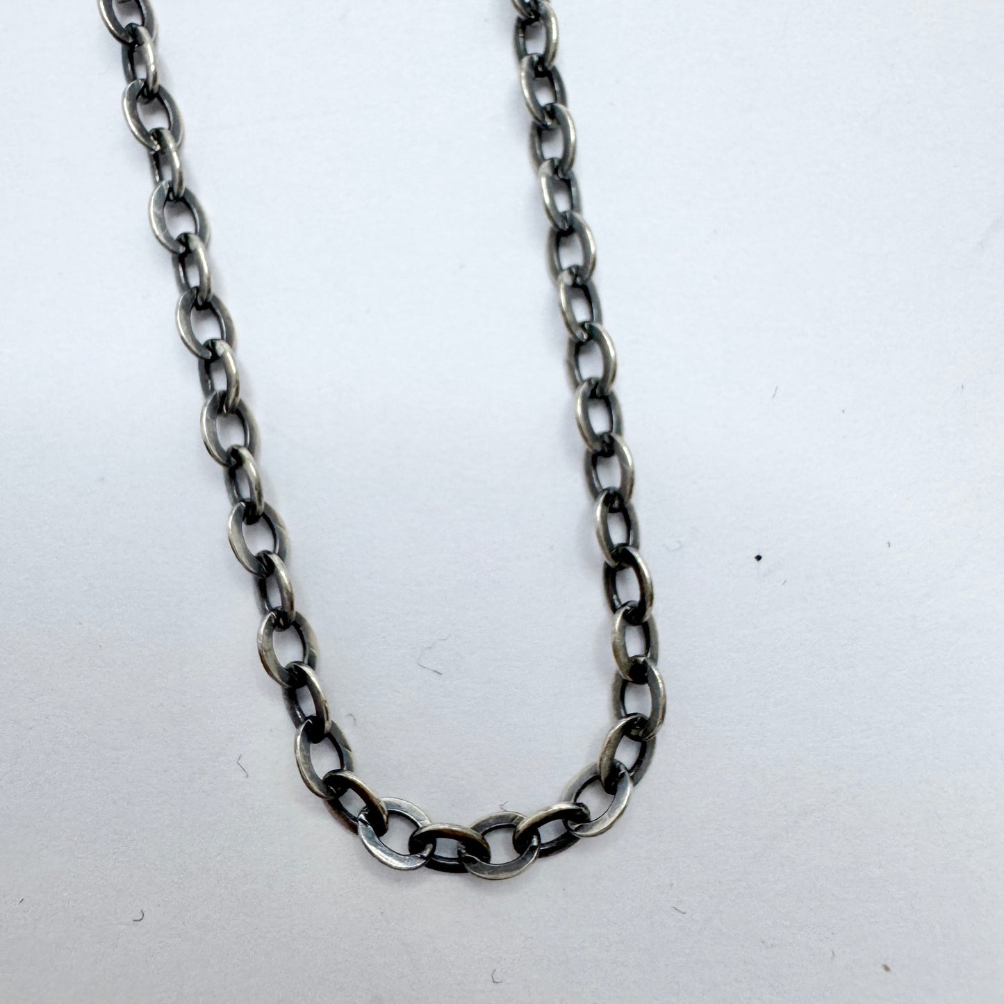Vintage 1940-50s. Solid Silver 69cm Chain Necklace.