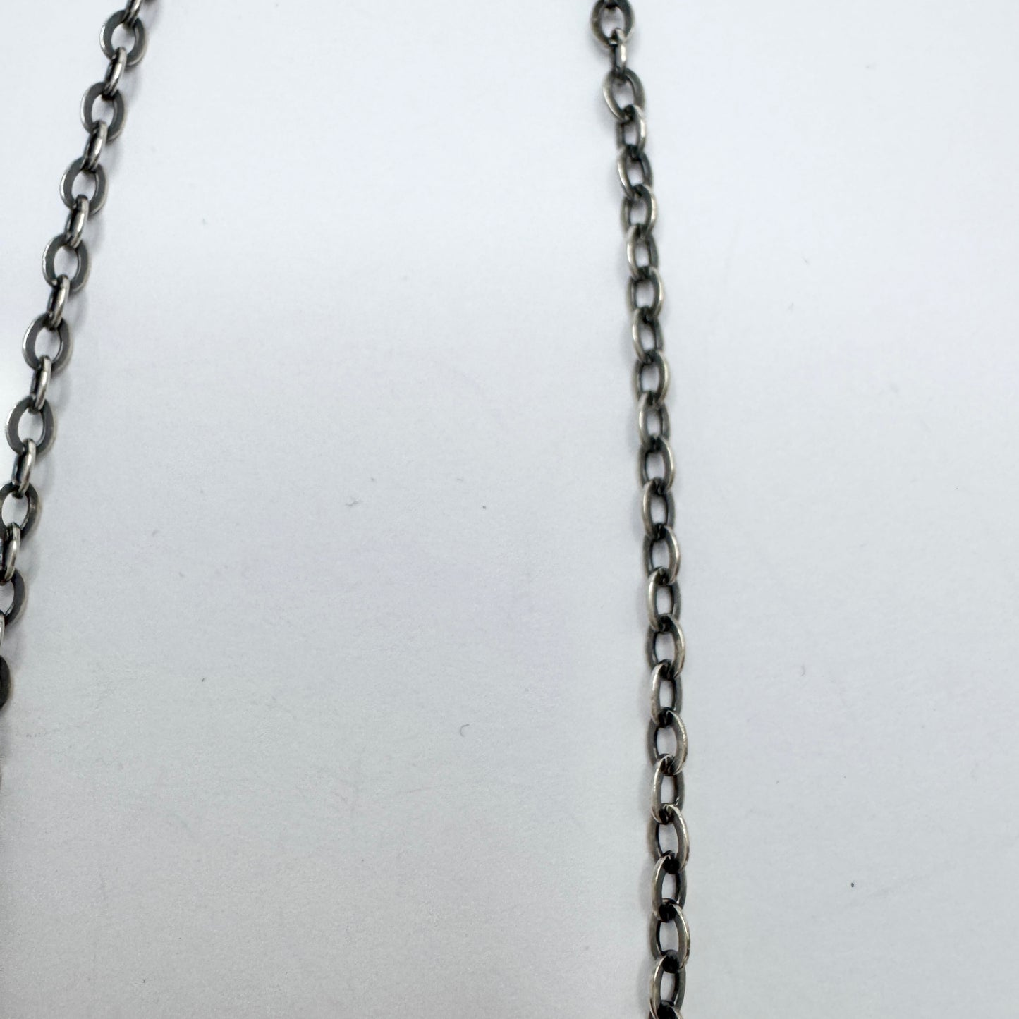 Vintage 1940-50s. Solid Silver 69cm Chain Necklace.