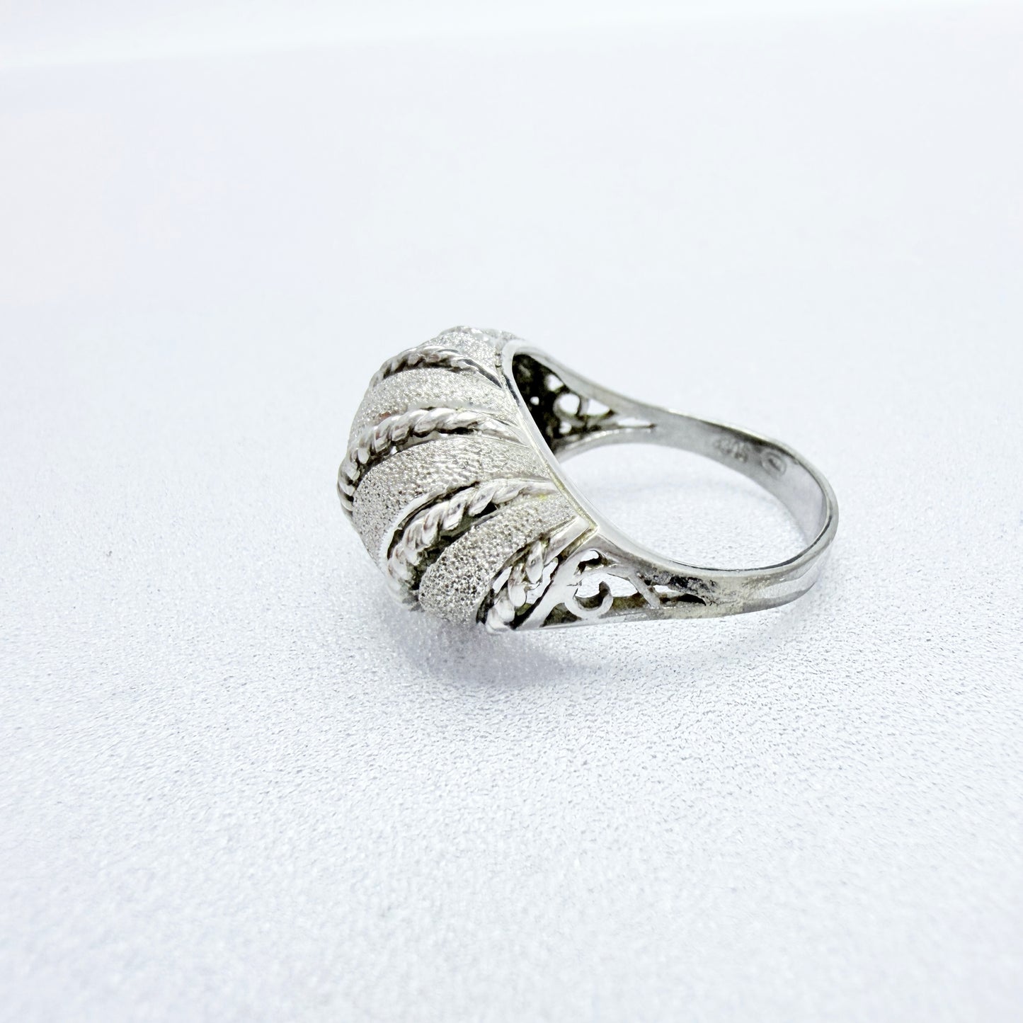 Denmark. Vintage Solid Silver Dome Ring
