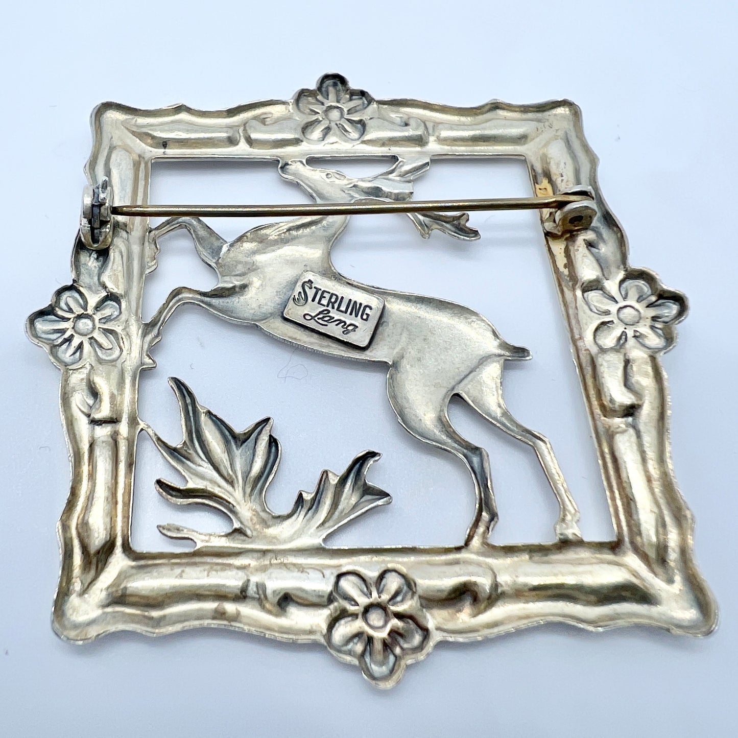 Maker Lang Vintage 1940-50s. Sterling Silver Brooch.