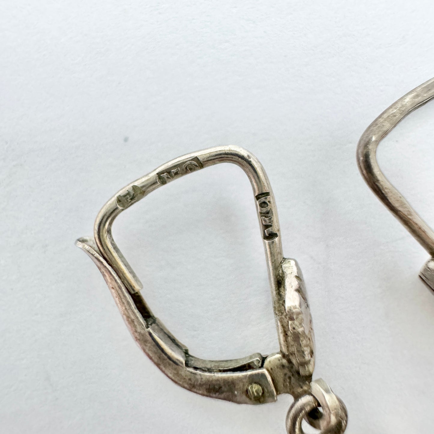 Sweden 1962. Vintage Solid Silver Amethyst Earrings.