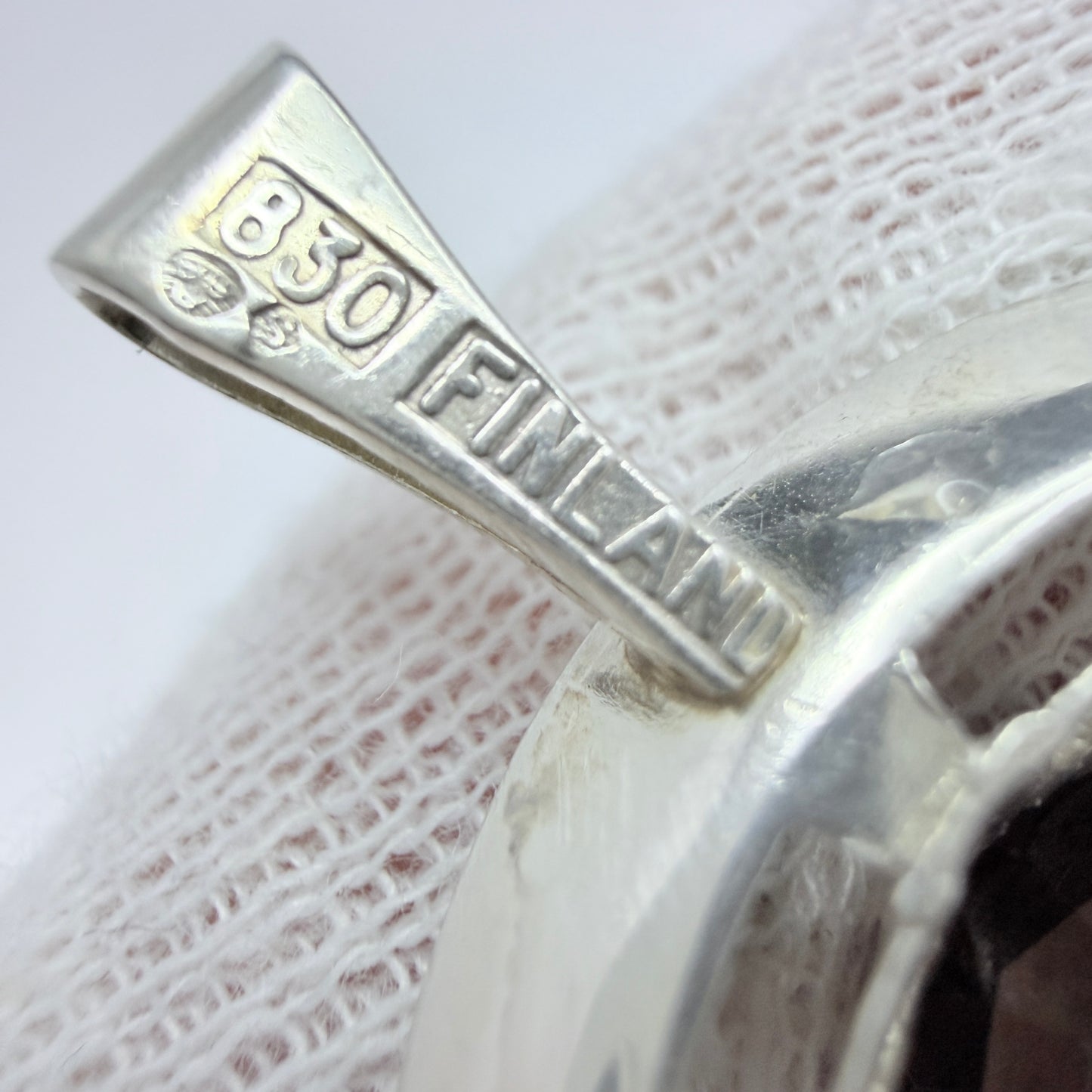 Finland 1970s. Vintage Solid Silver Smoky Quartz Pendant.