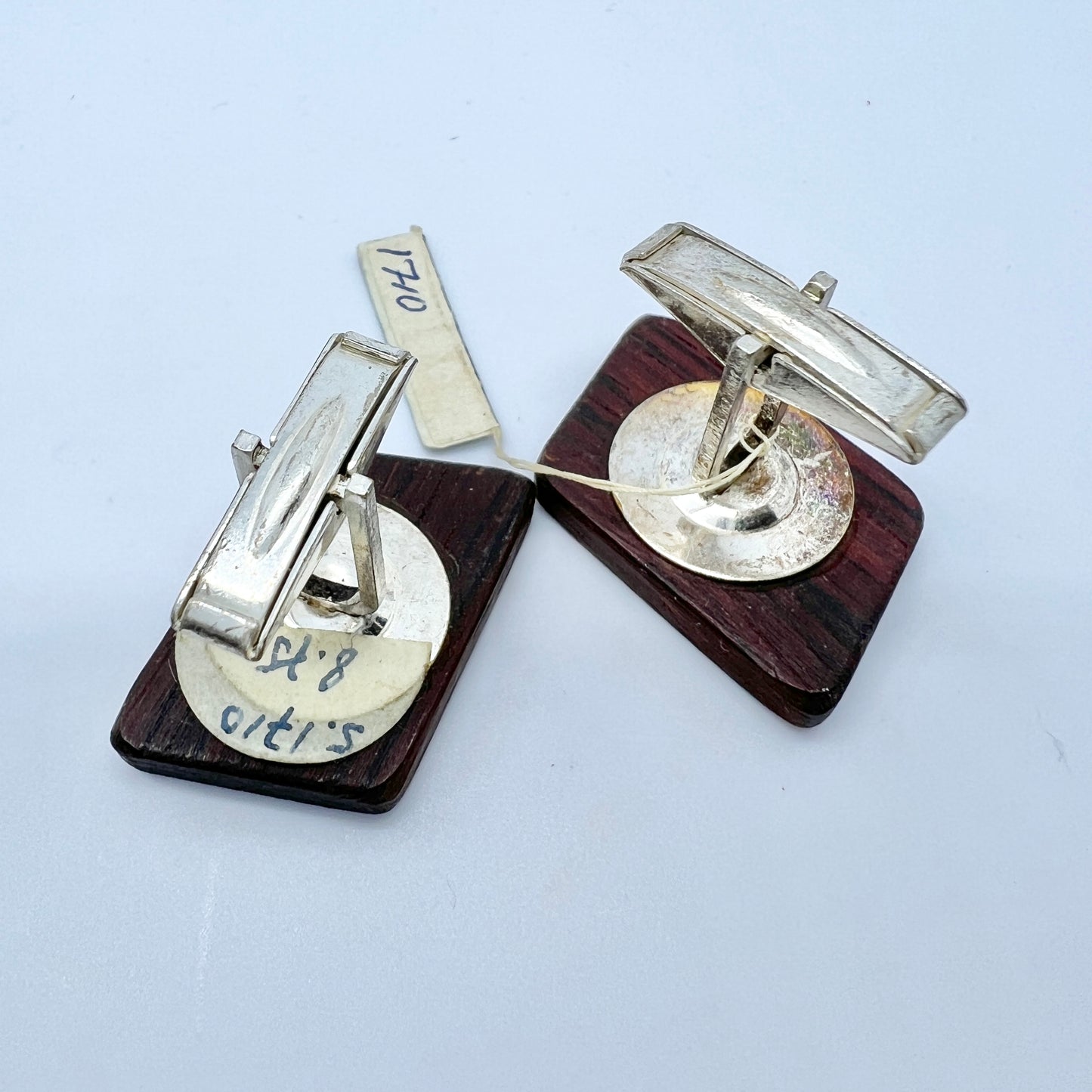 Nils Strandin, Sweden 1950-60s. Vintage Teak Cufflinks