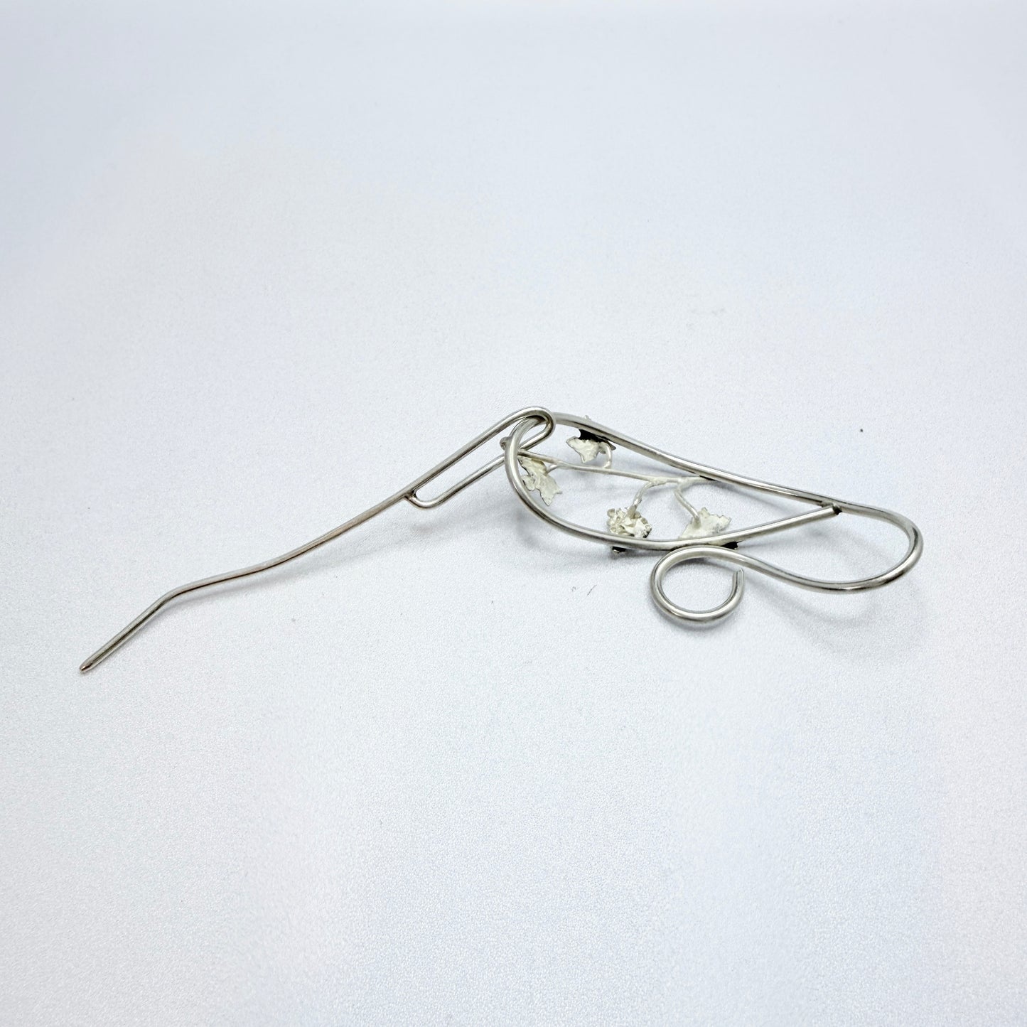 Guld og Sølv Design, Denmark 1970s. Large Sterling Silver Grapevine Hair Jewelry.