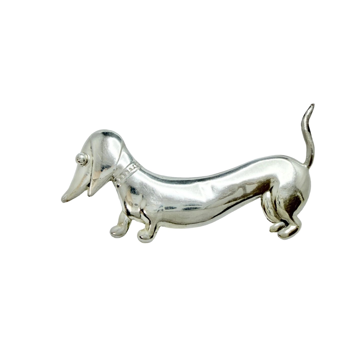 Horacio De La Parra, Mexico. Vintage Sterling Silver Dachshund Brooch.