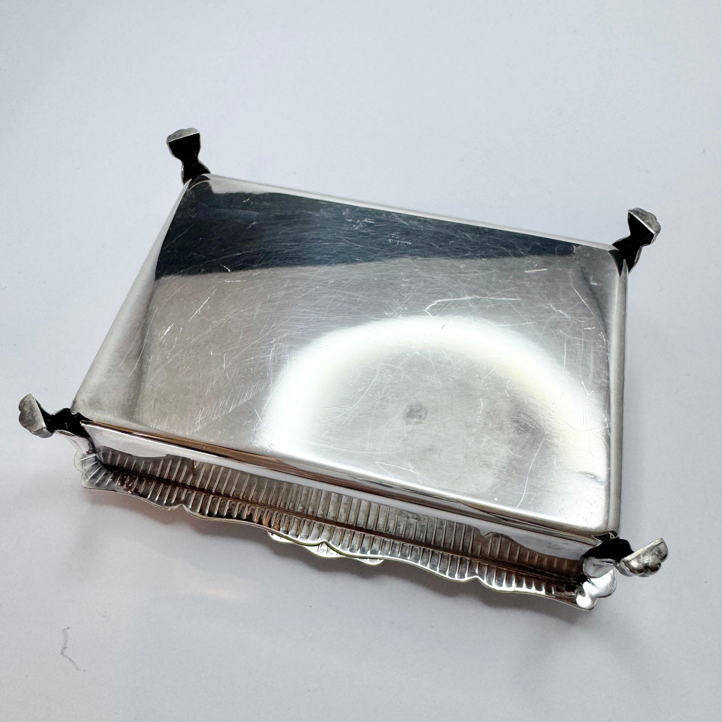 Early 1900s. Silver-plated Jewelry / Cigarette Box Casket.