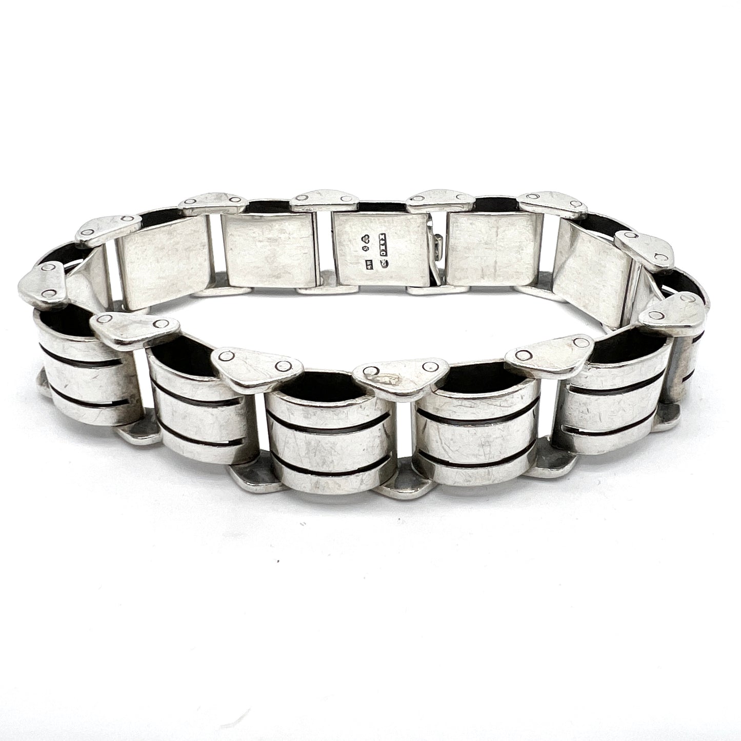 Ceson, Sweden 1952. Vintage Machine Age Sterling Silver Bracelet.