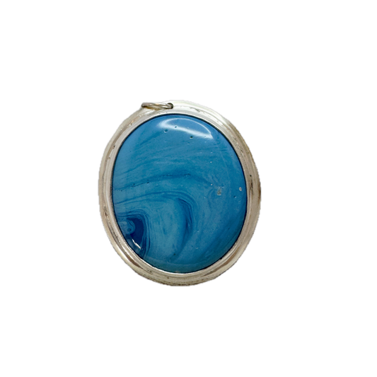 Anna Greta Mossbäck, Sweden 1964. Vintage Sterling Silver Bergslagen-stone Brooch Pendant.